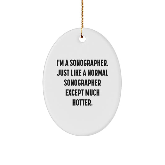 Funny Sonographer Gifts from Men to Women Oval Ornaments for Christmas Unique Presents - Image 1