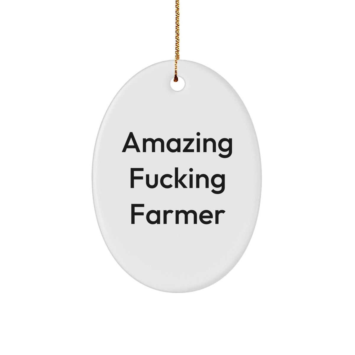 Novelty Farmer Christmas Gift for Friends – Amazing Farmer Oval Ornament - Image 1
