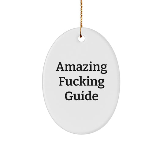 Guide Oval Christmas Ornament Gift for Him Amazing F--king Guide - Image 1