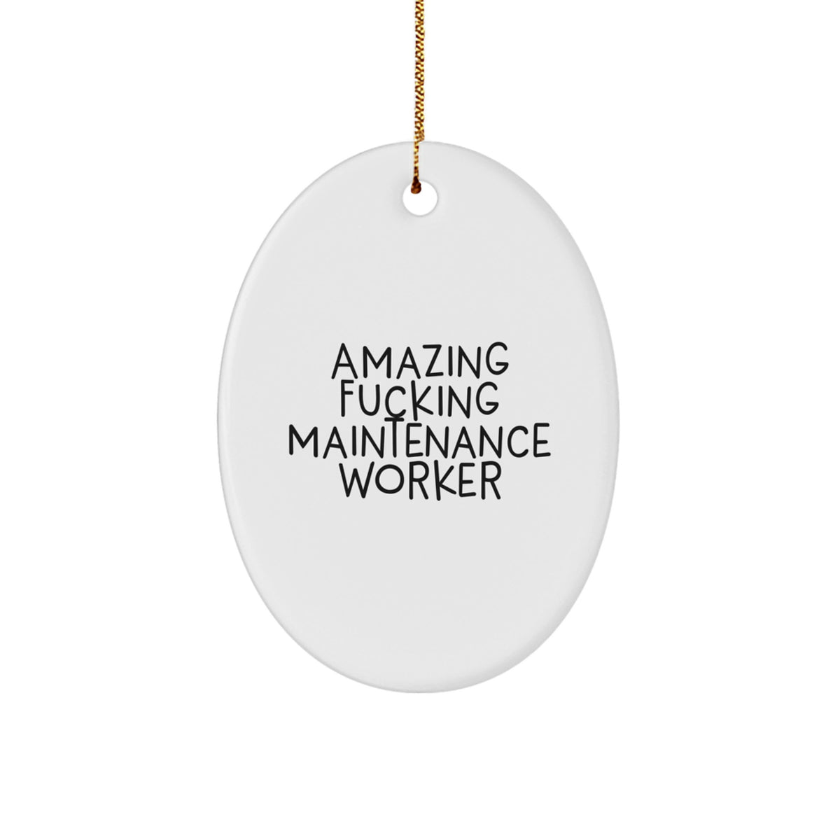 Maintenance Worker Favorite Oval Christmas Ornament for Kids Gift - Image 1