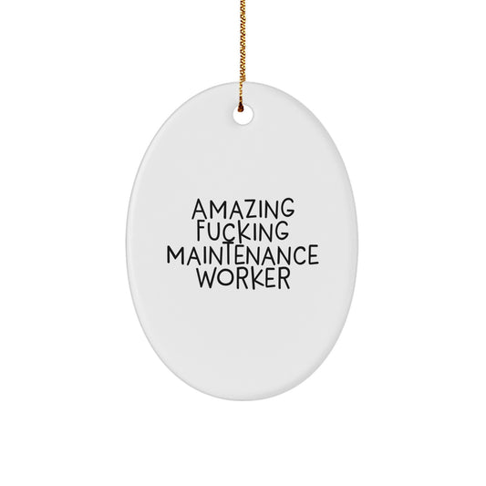 Maintenance Worker Favorite Oval Christmas Ornament for Kids Gift - Image 1