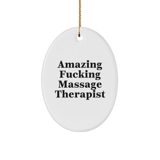 Christmas Gift Surprise for Teens Massage Therapist Oval Ornament - Image 1