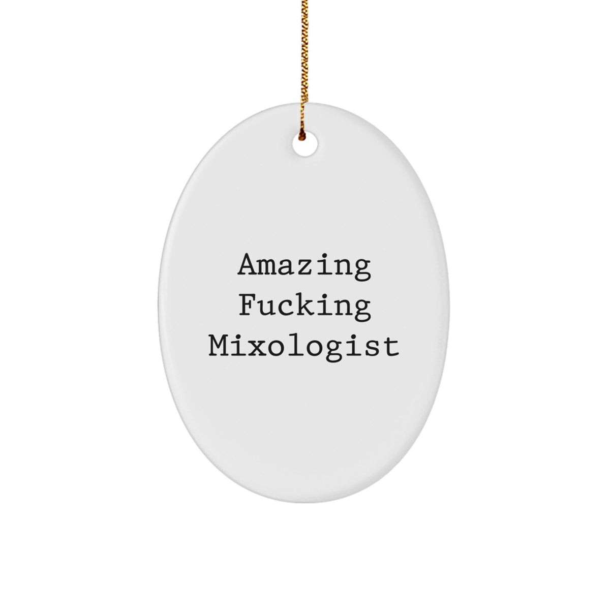 Christmas Holiday Gift Surprise Mixologist Oval Ornament for Teens - Image 1