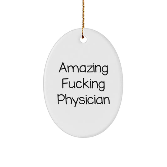 Oval Christmas Ornament for Coworkers – Amazing Physician Gift Holiday - Image 1