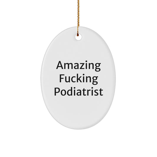 Christmas Gift for Her Podiatrist Oval Ornament Present with Sublimation - Image 1