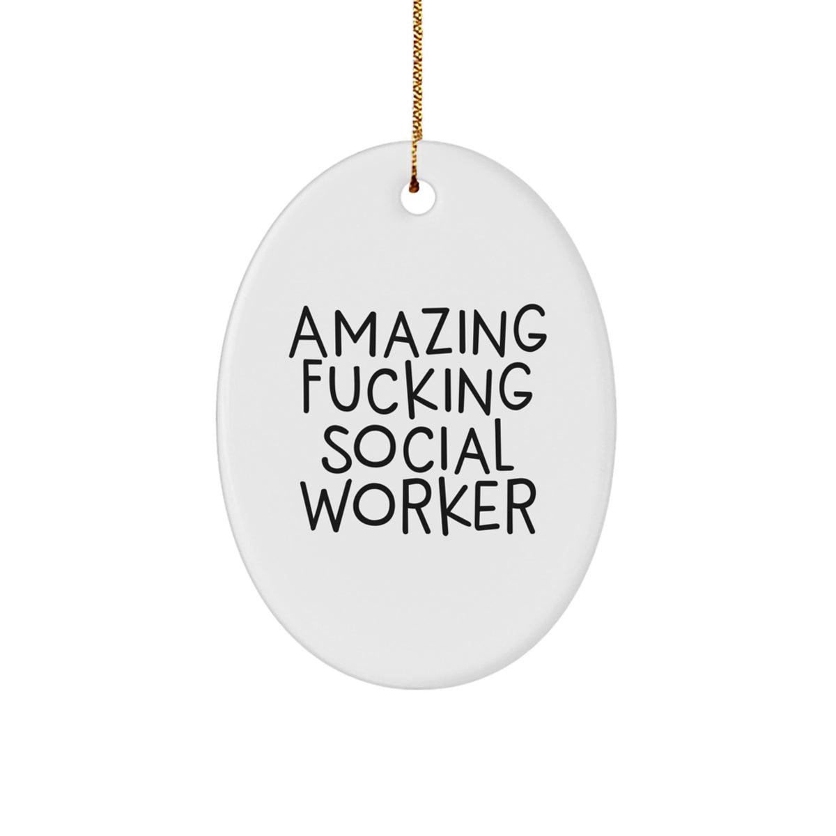Christmas Gift Keepsake for Her Social Worker Oval Ornament - Image 1