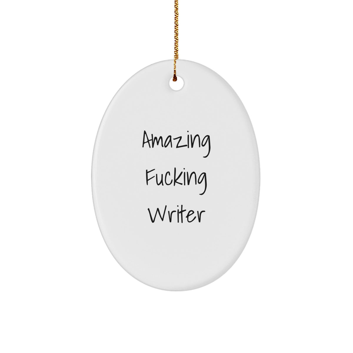 Oval Writer Keepsake Christmas Ornament for a Best Friend Companion Gift - Image 1