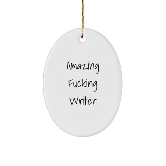 Oval Writer Keepsake Christmas Ornament for a Best Friend Companion Gift - Image 1