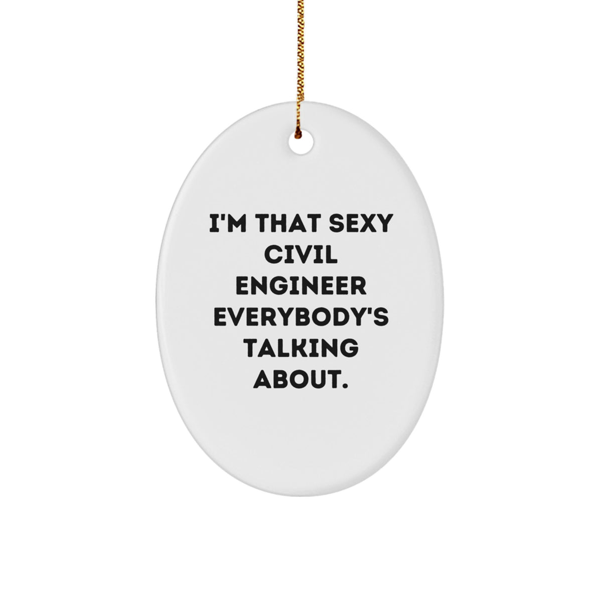 Civil Engineer Oval Christmas Ornament Gift for Coworkers Idea - Image 1
