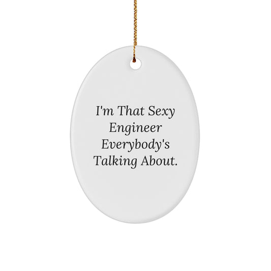 Engineer Treasure Christmas Ornament for Family Gift with White Oval - Image 1