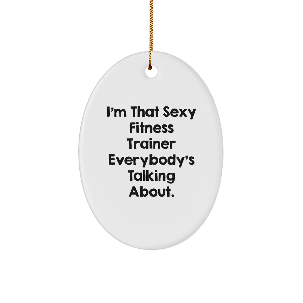 Fitness Trainer Oval Christmas Ornament Idea for Coworkers Gift - Image 1
