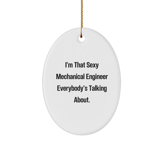Funny Mechanical Engineer Gifts from Friends to Colleagues, Oval Ornament for Christmas Unique Presents for Men, Women, or Family - Image 1