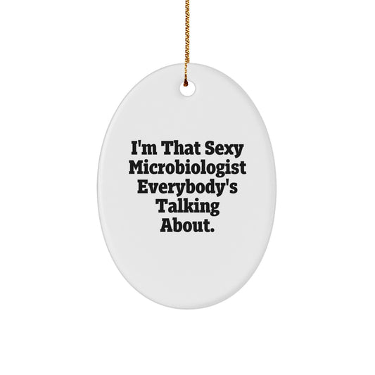 Microbiologist Oval Ornament for Teens Memento Christmas Gift Holiday - Image 1