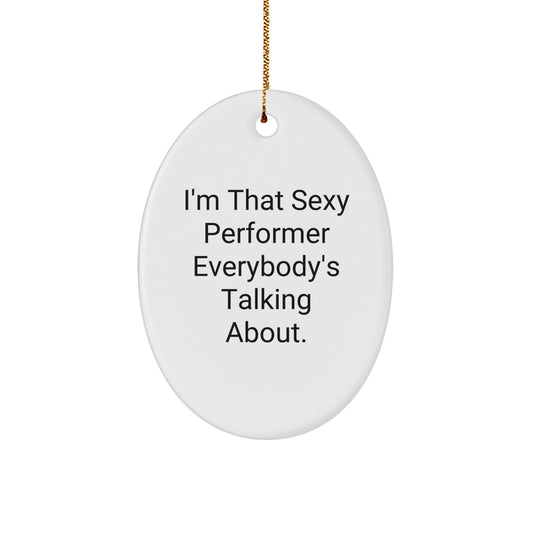 Christmas Gift for Her Performer Vibrant Oval Ornament Present - Image 1