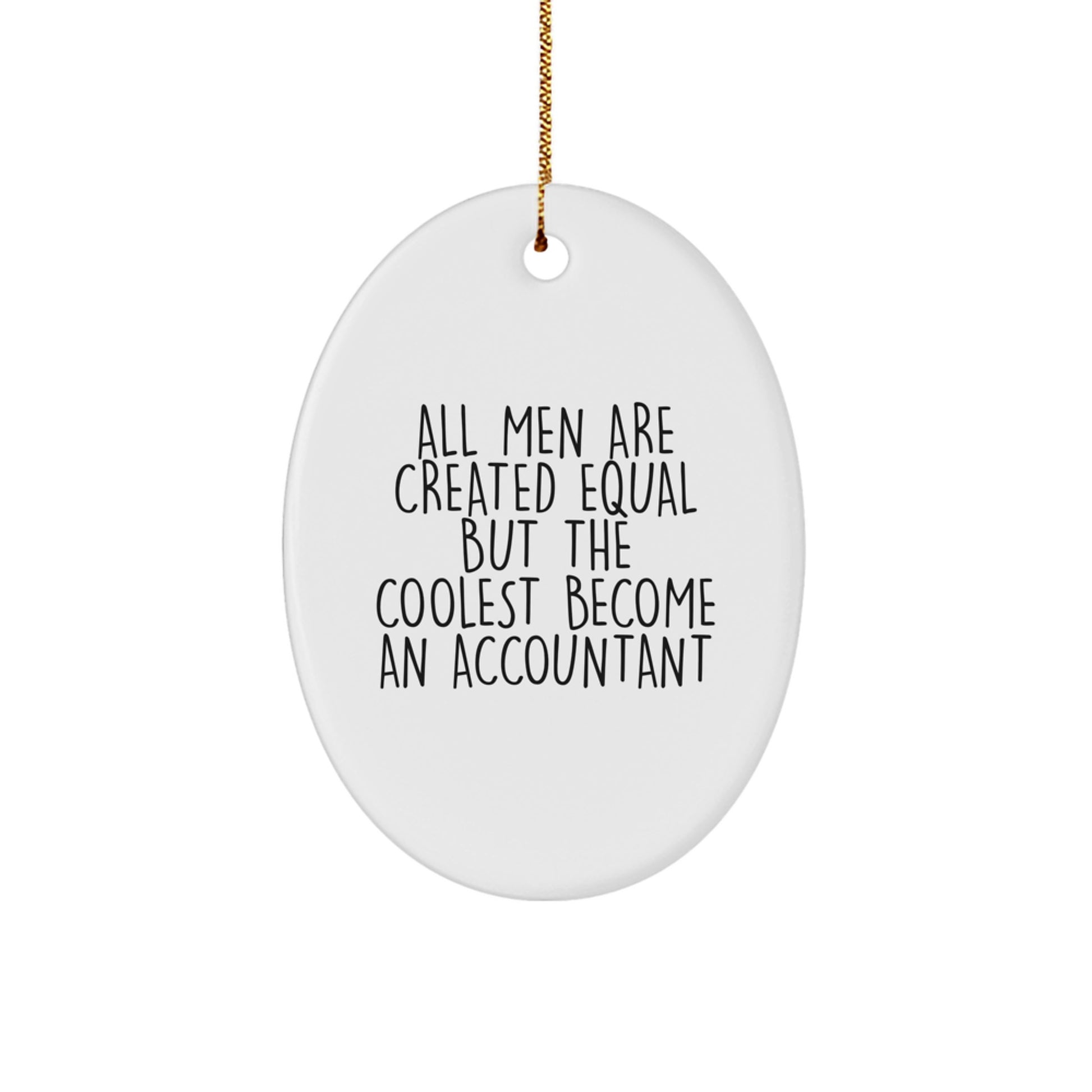 Funny Inspirational Gifts from Men to Accountants for Christmas Unique Oval Ornament - Image 1