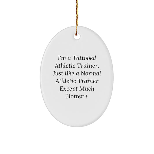 Oval Athletic Trainer Christmas Ornament for Coworkers Gift Idea - Image 1