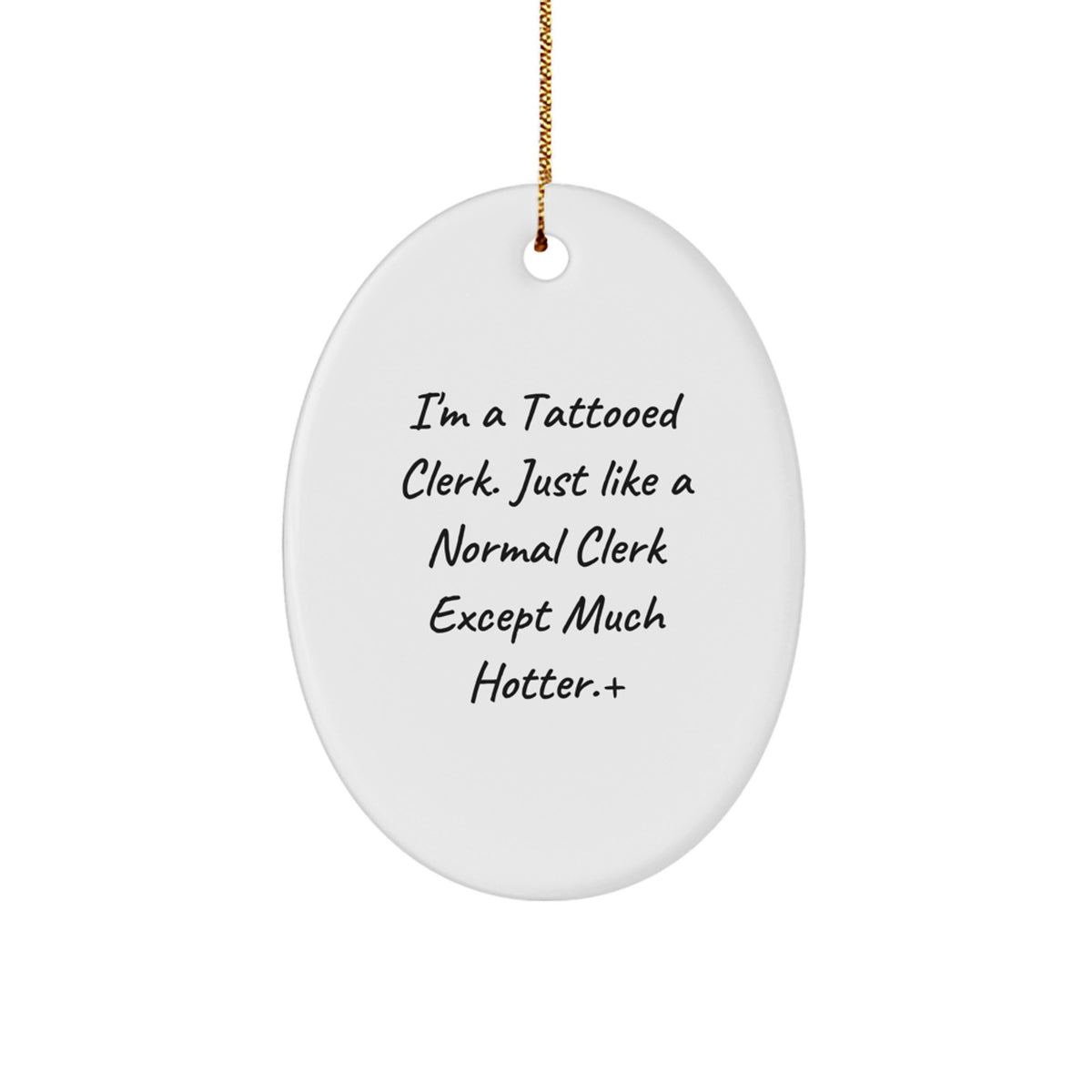 Christmas Ornament Gift Humorous Tattooed Clerk Keepsake for Kids - Image 1