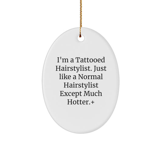 Christmas Gift Tattooed Hairstylist Christmas Ornament for Her Present - Image 1