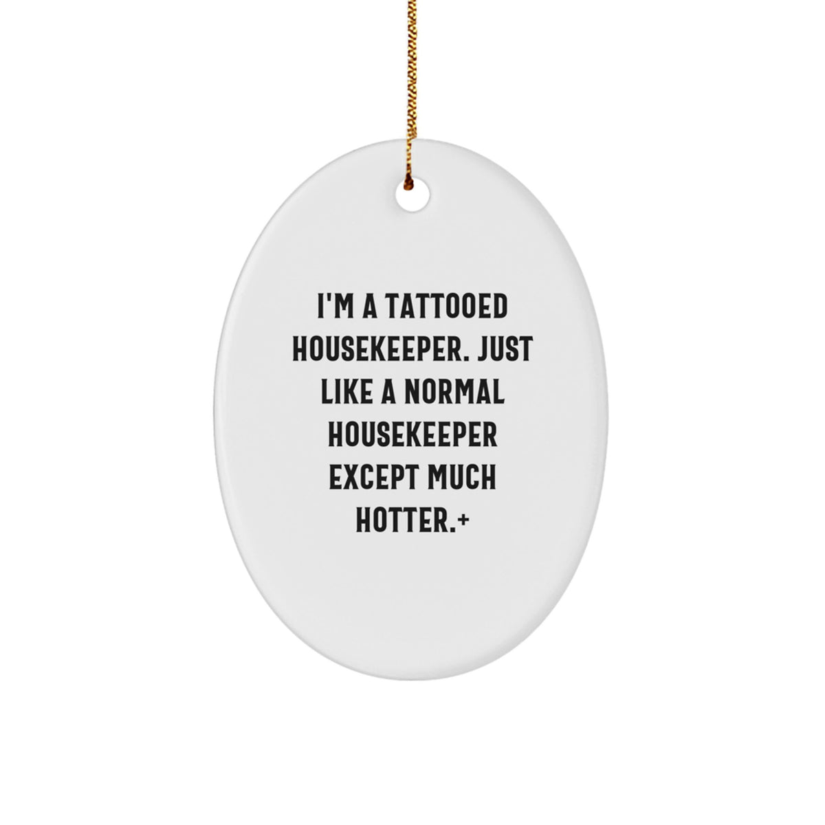Christmas Ornament Gift for Coworkers - Tattooed Housekeeper Idea - Image 1