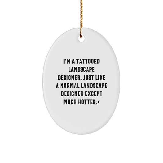 Landscape Designer Oval Ornament Tattooed Landscape Christmas Unique Gift - Image 1