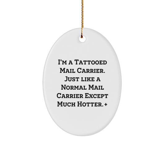 Christmas Gift Mail Carrier Oval Ornament for Roommates Collectible - Image 1
