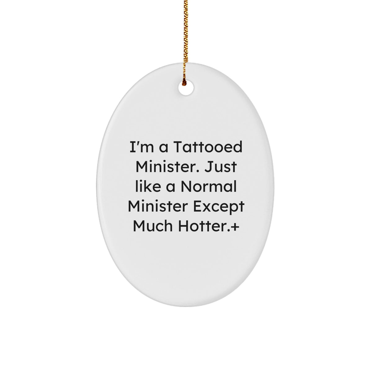 Witty Christmas Ornament Gift for Friends - Tattooed Minister Novelty - Image 1