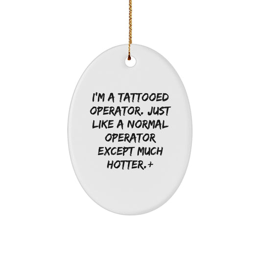 Operator Oval Christmas Ornament for Coworkers Gift - Image 1
