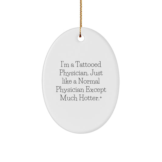Physician Oval Ornament Christmas Gift for Coworkers Idea - Image 1