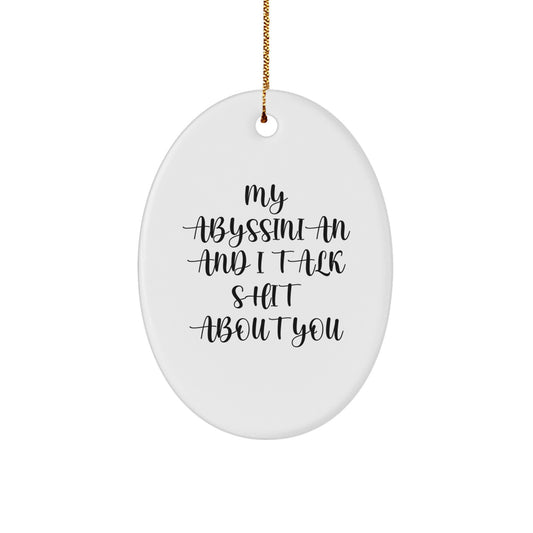 Funny Abyssinian Cat Oval Ornament Gifts from Family for Cat Lovers at Christmas Unique - Image 1