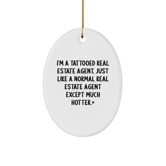 Real Estate Agent Oval Ornament for Coworkers Idea Christmas Gift - Image 1