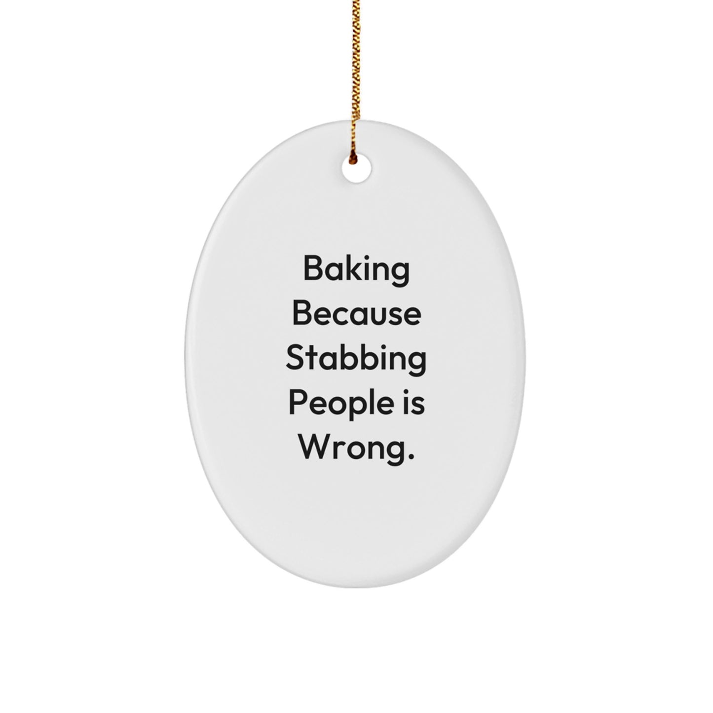 Funny Baking Christmas Oval Ornament Gifts from Mom for Baking Enthusiasts Baking Decorations - Image 1