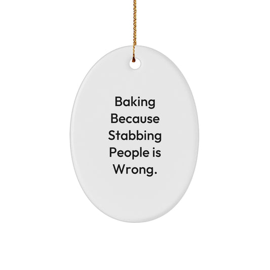 Funny Baking Christmas Oval Ornament Gifts from Mom for Baking Enthusiasts Baking Decorations - Image 1