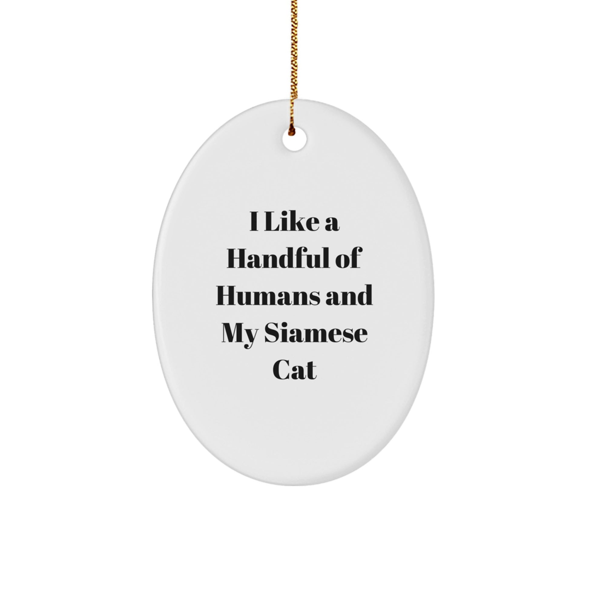 Funny Siamese Cat Lover Gift - Cute Oval Ornament for Men or Women, Gifts for Siamese Cat Enthusiasts, Christmas Unique Gifts from Friends - Image 1