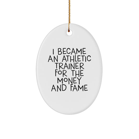 Funny Athletic Trainer Gifts, Oval Ornament for Men Women Friends Coworkers Family, Christmas Unique Present from - Image 1