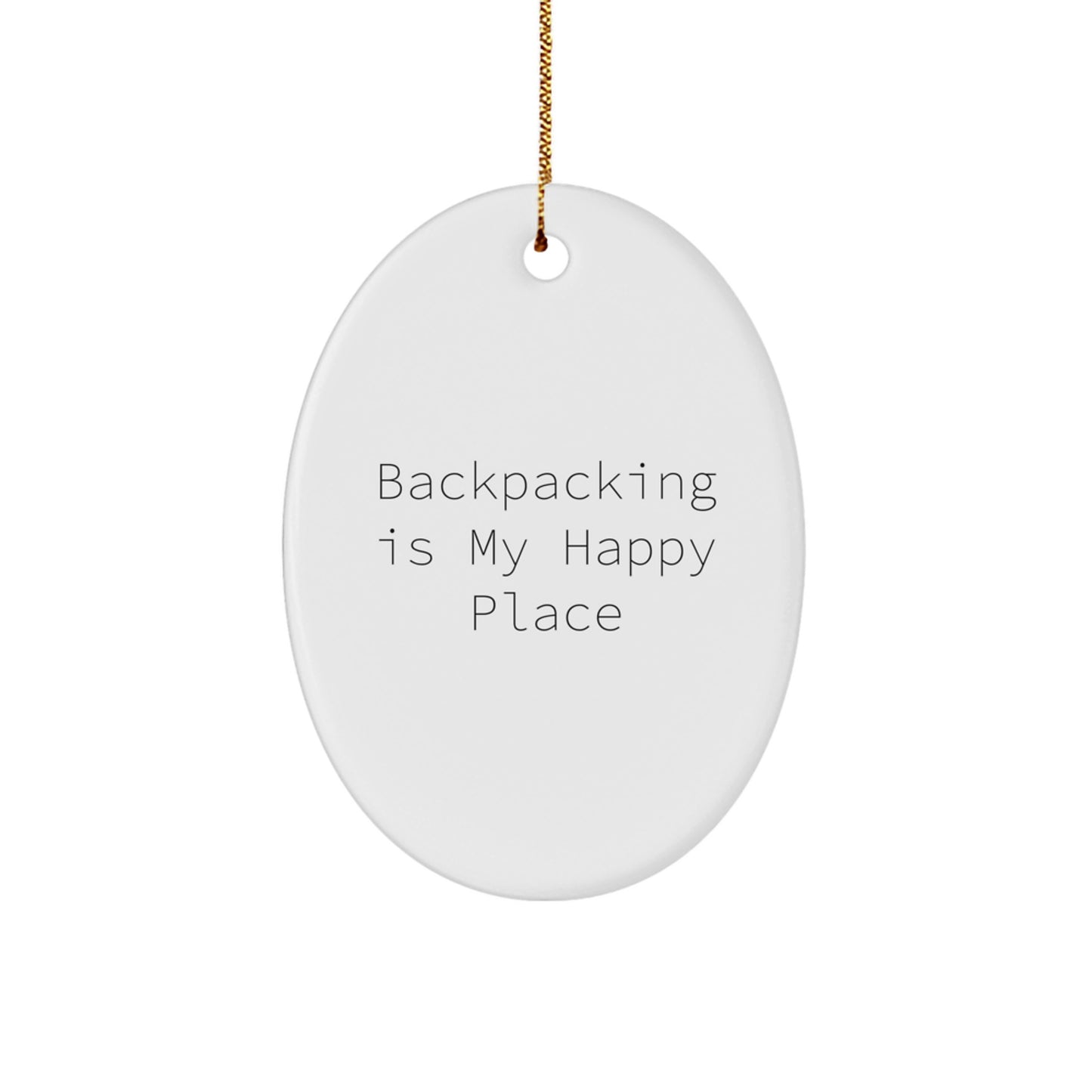 Backpacking Gifts for Men - Oval Ornament, Funny Quote, Christmas Unique Gifts from Friends, Family, Coworkers - Image 1