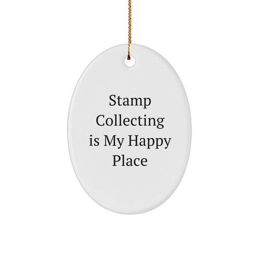 Funny Stamp Collecting Oval Ornament Gifts for Stamp Collecting Men and Women, Oval Decorations from Men for Stamp Collecting Friends and Family, Unique Christmas Unique Gifts from Women to Men - Image 1