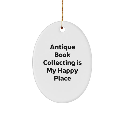 Funny Antique Book Collecting Oval Ornament Gifts from Friends for Men, Women, Family, Coworkers - Image 1