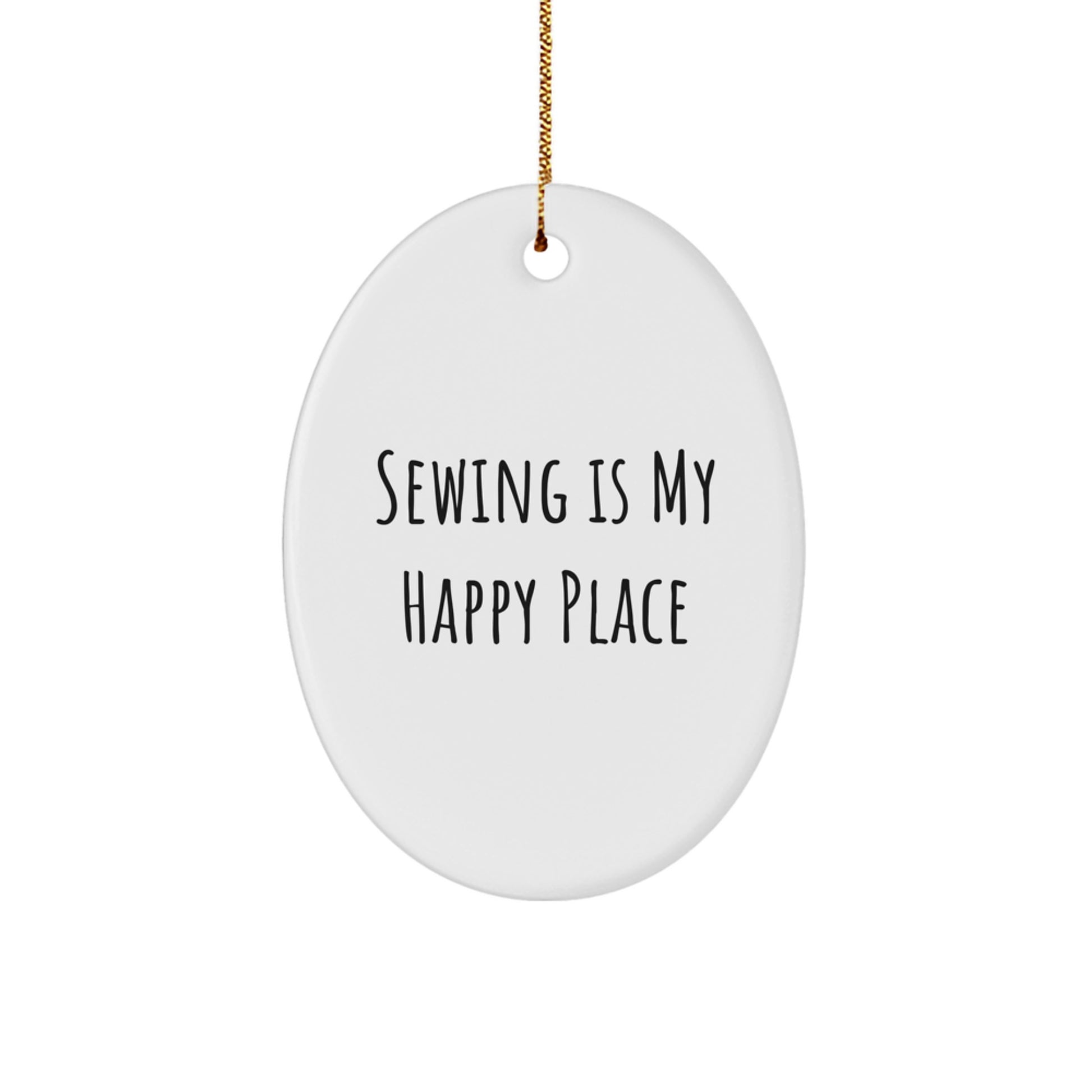 Funny Sewing Gifts from Friends to Family, Oval Ornament Christmas Unique Presents for Sewing Enthusiasts - Image 1