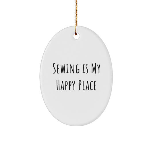 Funny Sewing Gifts from Friends to Family, Oval Ornament Christmas Unique Presents for Sewing Enthusiasts - Image 1