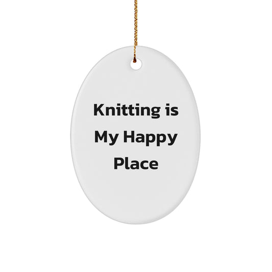 Knitting Lover Gifts from Family Friends to Knitting Enthusiasts Oval Ornament - Image 1