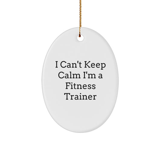 Funny Fitness Trainer Oval Ornament Gifts from Friends or Family for Fitness Trainer Men or Women - I Can't Keep Calm I'm A Fitness Trainer Christmas Unique Gifts - Image 1