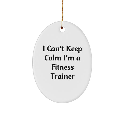 Funny Fitness Trainer Gifts from Friends and Family - Oval Ornament I'm A Fitness Trainer - Christmas Unique - Image 1