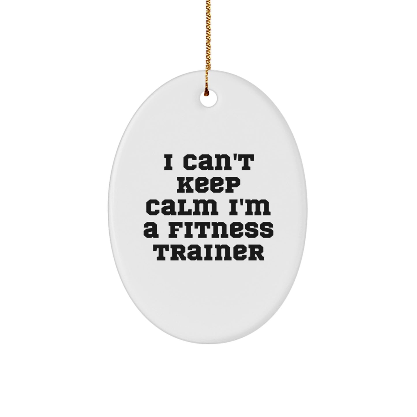 Funny Fitness Trainer Oval Ornament Gifts from Family Friends Coworkers for Men Women Christmas Unique - Image 1