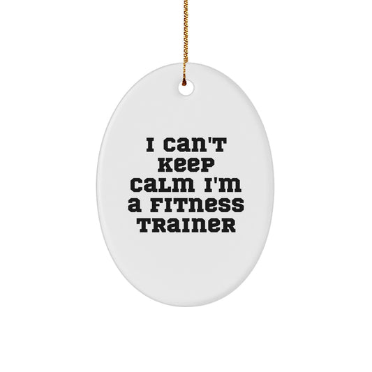 Funny Fitness Trainer Oval Ornament Gifts from Family Friends Coworkers for Men Women Christmas Unique - Image 1