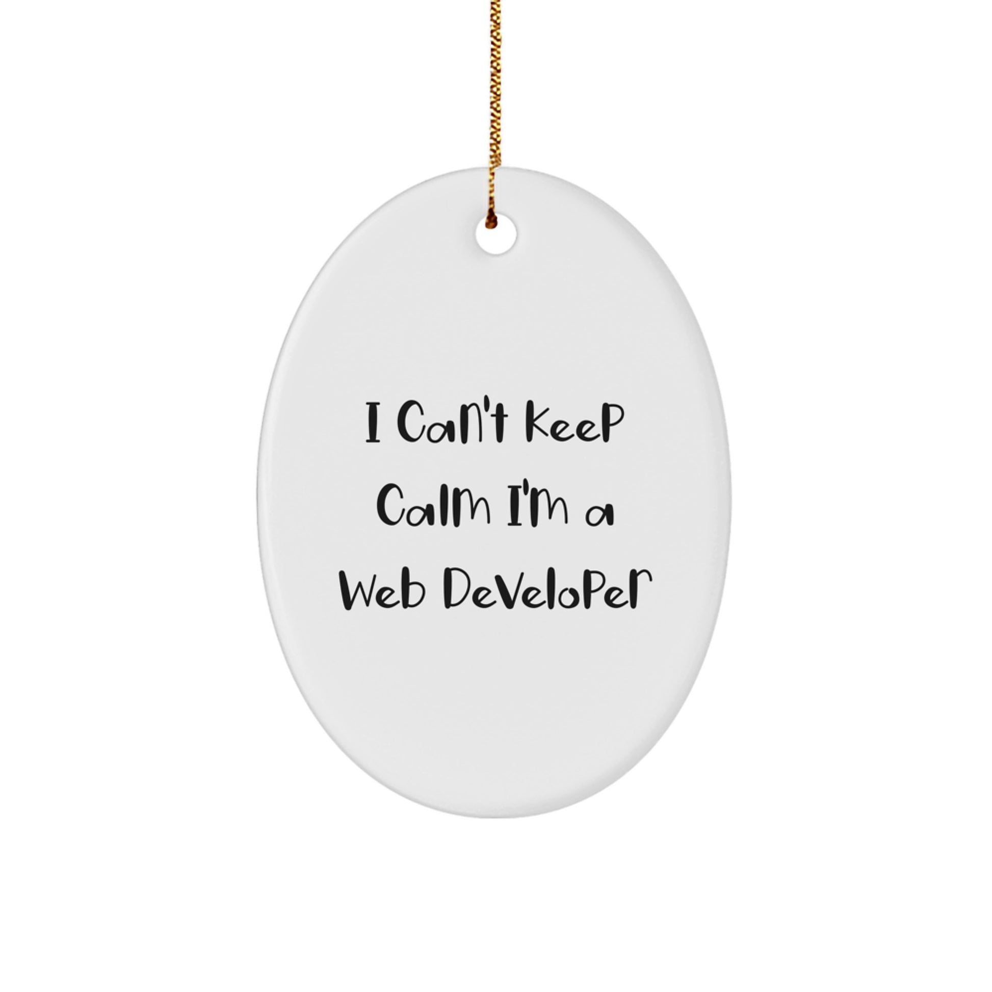 Funny Web Developer Gifts from Men to Coworkers - I Can't Keep Calm I'm A Web Developer Oval Ornament for Christmas Unique Gifts - Image 1