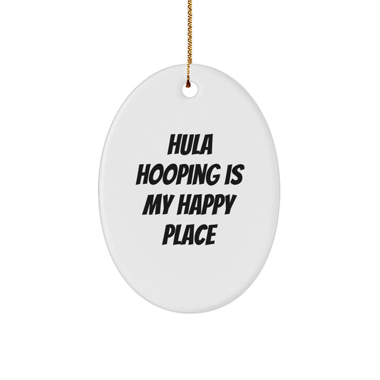 Funny Hula Hooping Gifts for Her Oval Ornament from Friends, Hula Hooping Lover Christmas Unique Decorations - Image 1