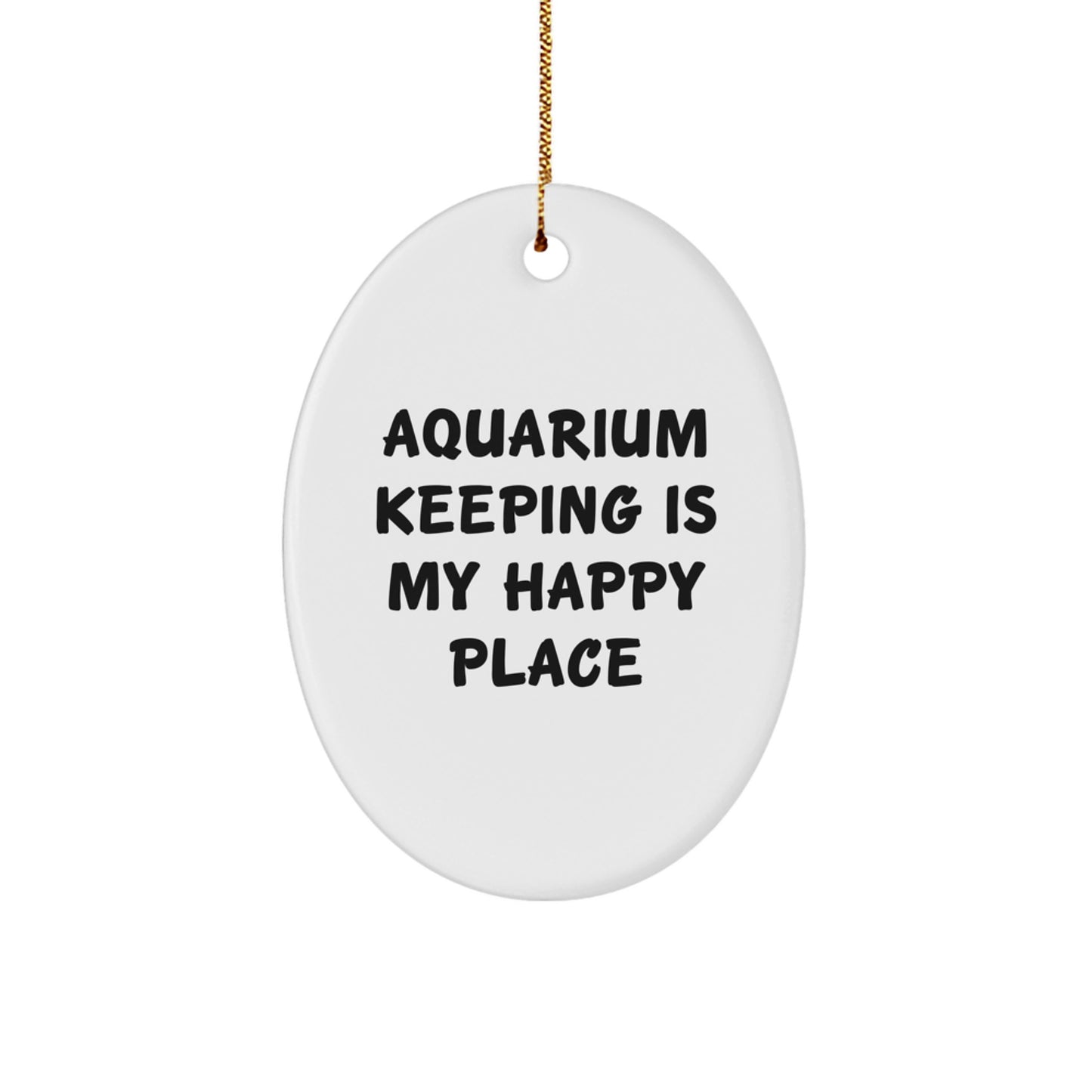 Funny Oval Ornament Gifts from Friends for Aquarium Keeping Enthusiasts, Christmas Unique Decorations, Oval Shaped White, Gifts for Men Women Family - Image 1
