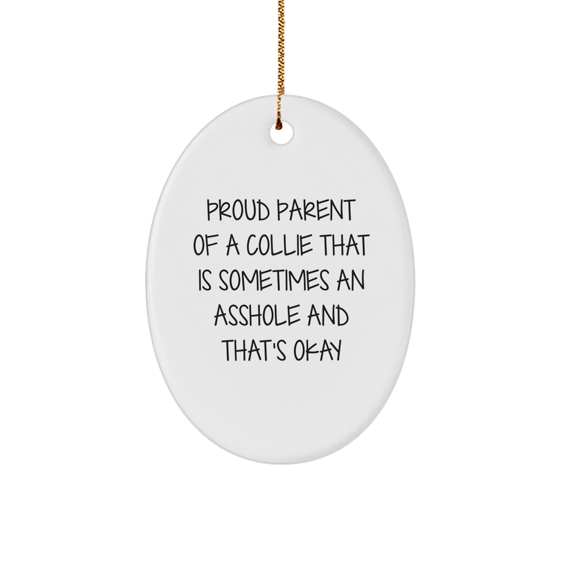Funny Collie Dog Oval Ornaments Gifts from Family to Friends for Christmas Unique Decorations - Image 1