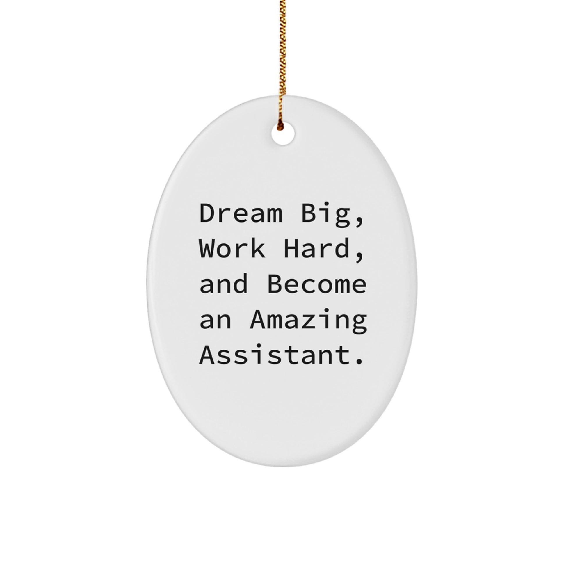 Gifts from Family for Amazing Assistant Oval Ornament, Dream Big, Work Hard Quote, Christmas Unique Gifts - Image 1