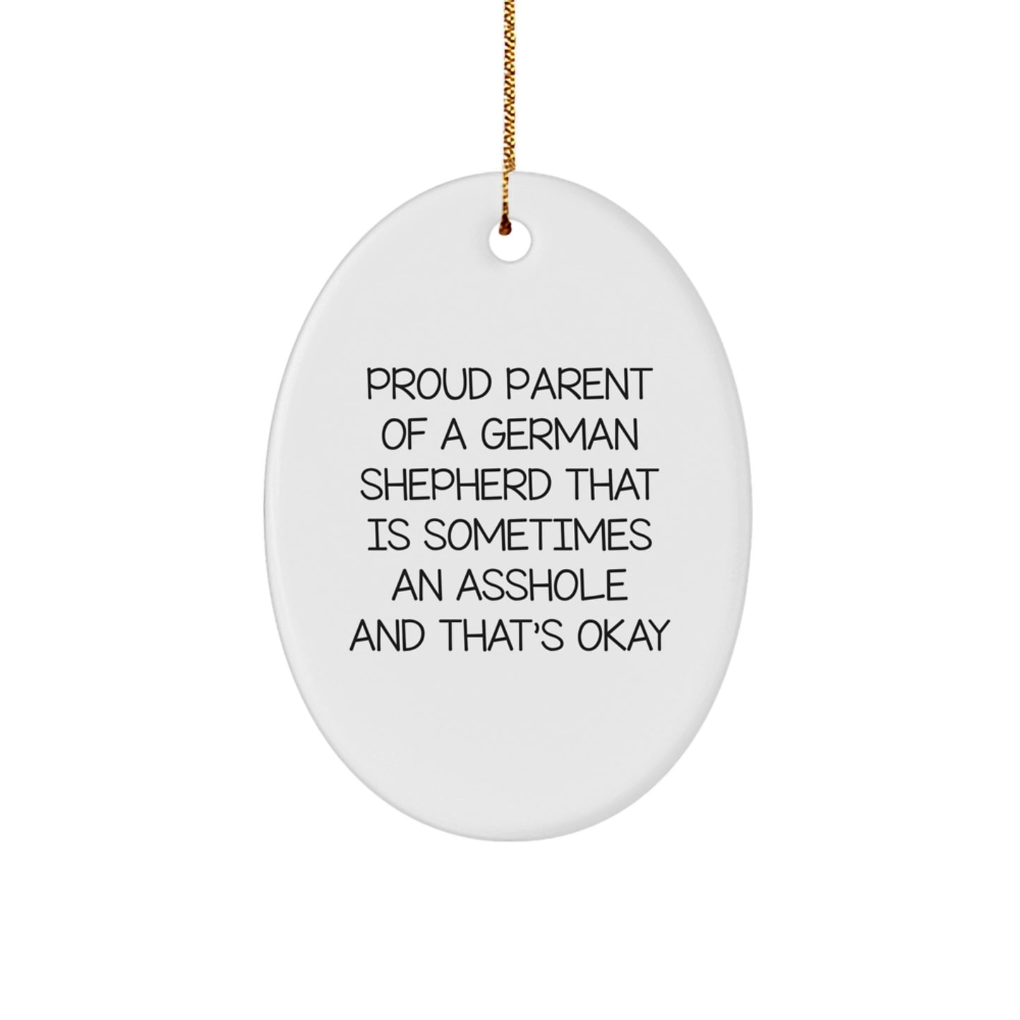 Funny German Shepherd Dog Lover Gifts from Mom Dad Friends, German Shepherd Dog Oval Ornament for Christmas Unique Presents - Image 1